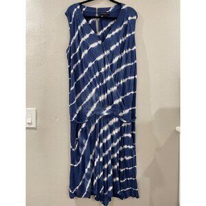 Designhistory  short jumpsuit Womens Nautical blue and white size 2X tie dye
